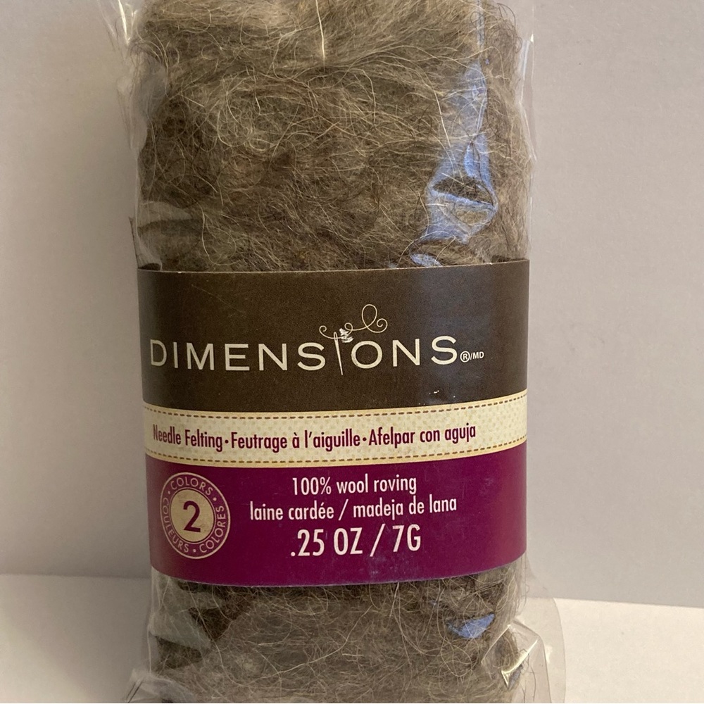 6 Dimensions FeltWorks 100% Wool Roving 0.25oz Pebble Granite Grey Crafts